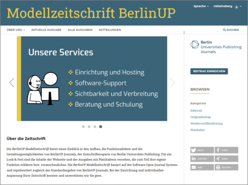 Modellzeitschrift BerlinUP Webseite