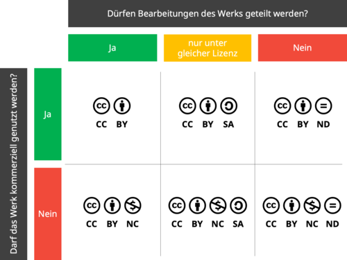 Entscheidungsmatrix für die Auswahl einer Lizenz