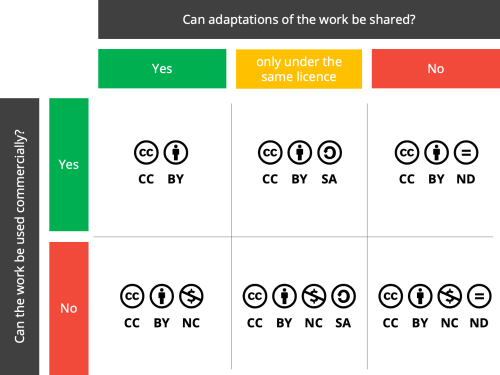 Decision matrix for choosing a licence